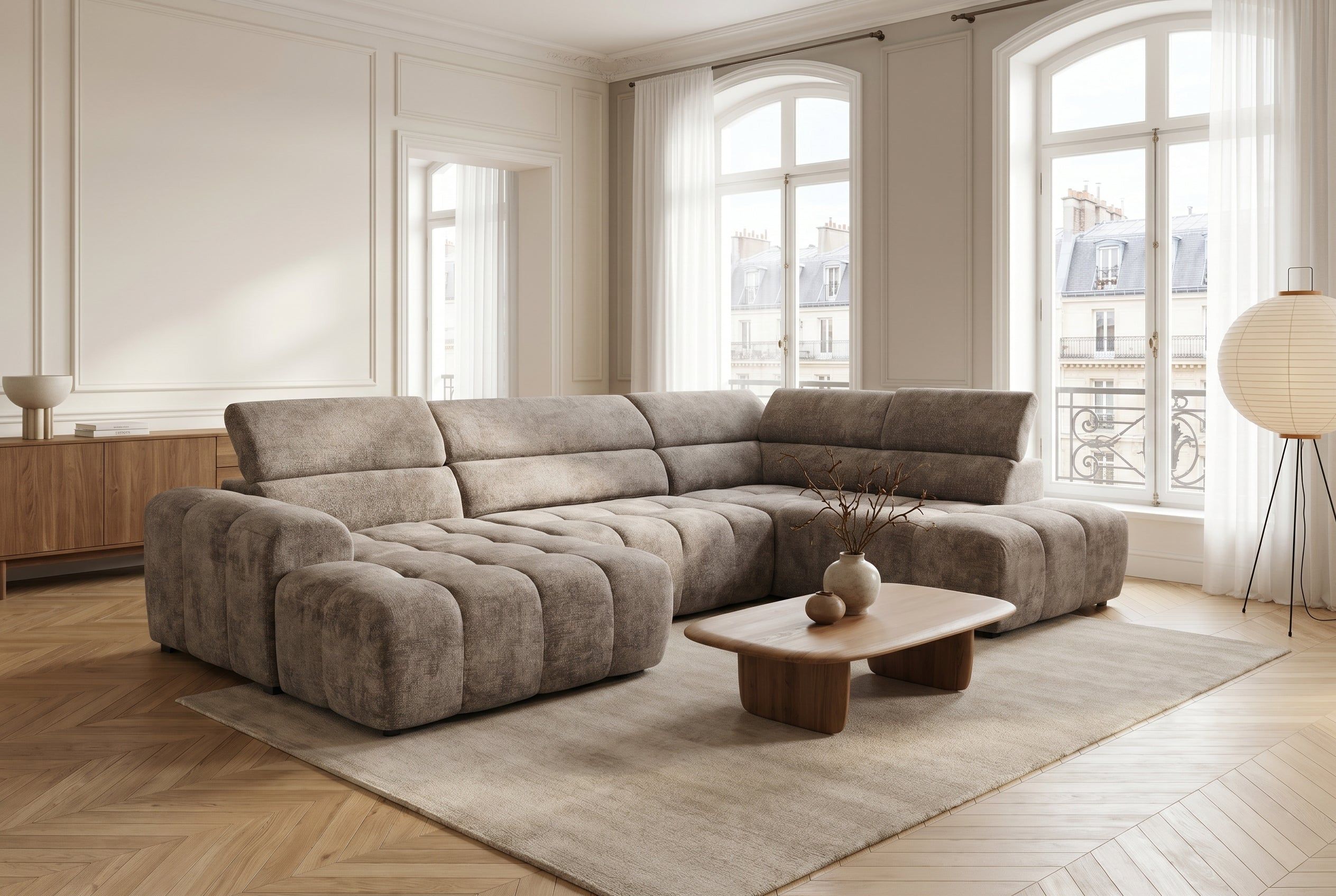 Canapé Panoramique Zéphyr – Velours Premium